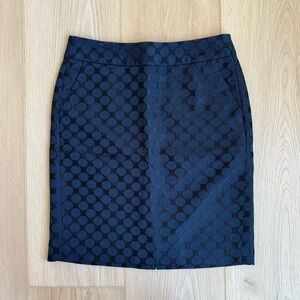 Banana Republic Navy Dot Jacquard Pencil Skirt